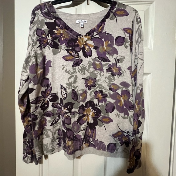 Croft and Barrow floral sweater size XL - Picture 1 of 4